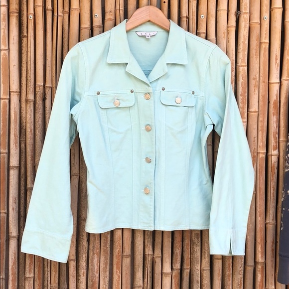 CAbi Jackets & Blazers - FREE w/Bundle CABi Baby Blue Jean Jacket Sz Med